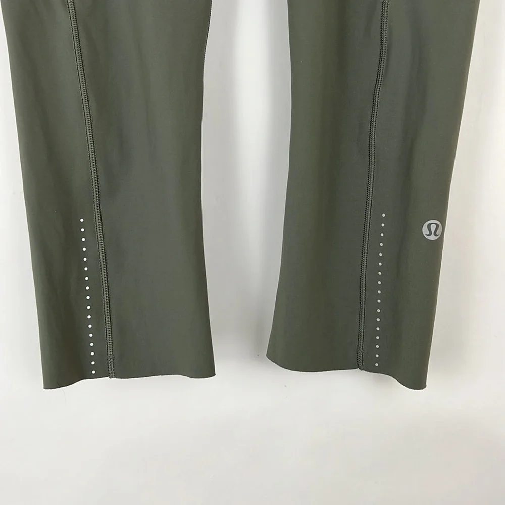 LULULEMON Fast & Free Crop II Nulux 19” Dark Olive 6 - Picture 8 of 13
